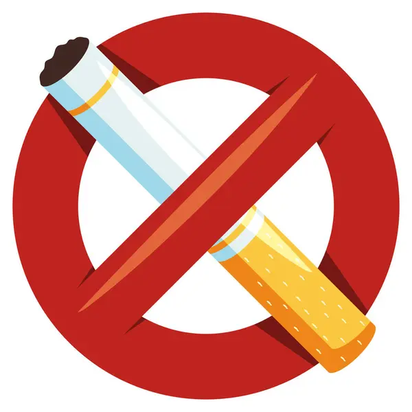 Курить День Запрет Сигареты Изолированы Стоковая Иллюстрация