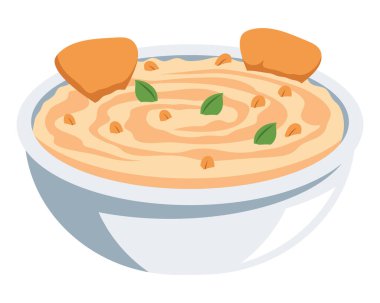 Humus günü vejetaryen izole tasarımı