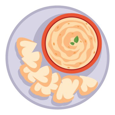 Humus günü aperatifleri izole tasarımı