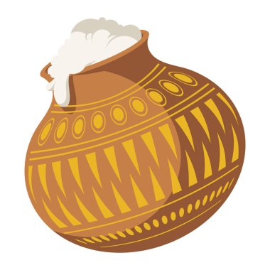 Krishna janmashtami festival çömleği krema izole