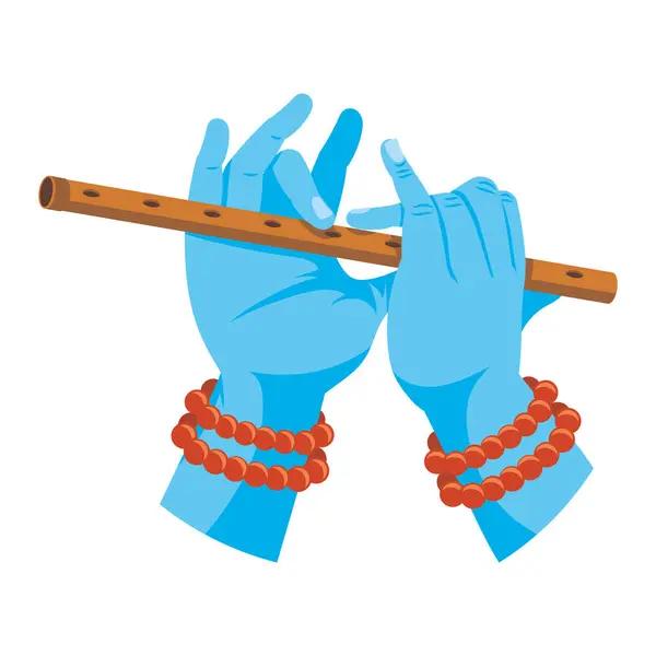 stock vector lord krishna plays his flute isolated