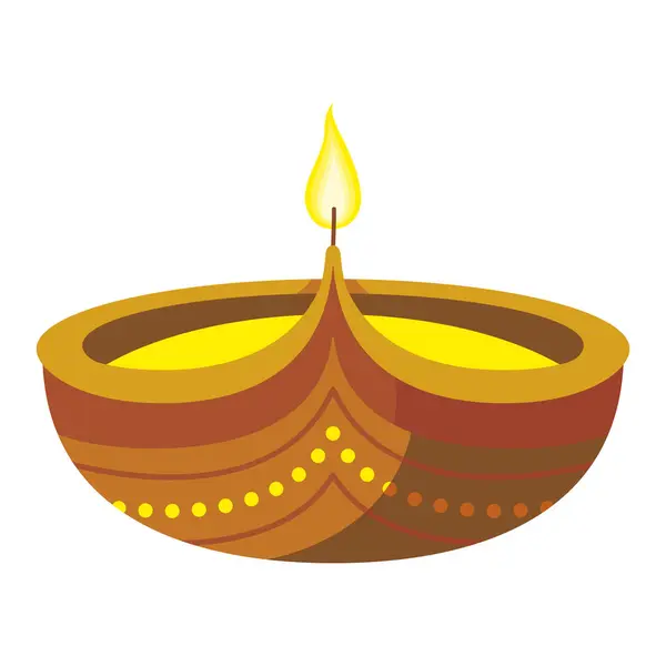 Stock vector diwali diya clay lamp isolated