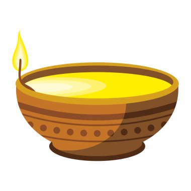 diwali diya lamba dekoru izole