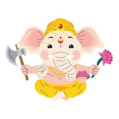 Ganesh Chaturthi için Lord Ganesha izole edilmiş.