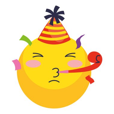 Doğum günü emojisi mutlu yüzü izole
