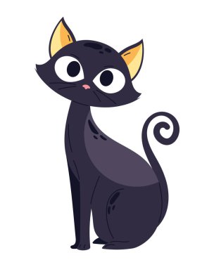 Cadılar bayramı tatlı siyah kedisi izole