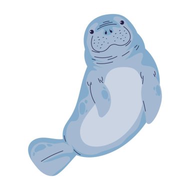 şirin karikatür denizayısı izole tasarımı