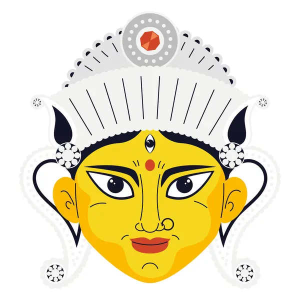 stock vector hindu goddess durga face isolated