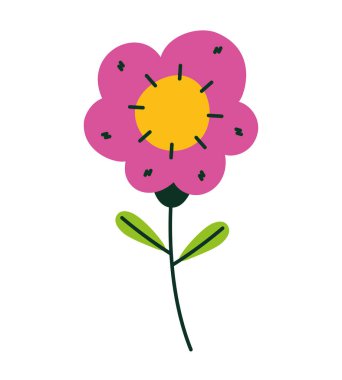 karikatür çiçek doğa elementi izole