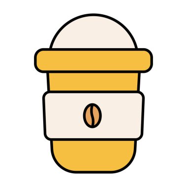 Tek kullanımlık kahve fincanı izole edilmiş simgesi