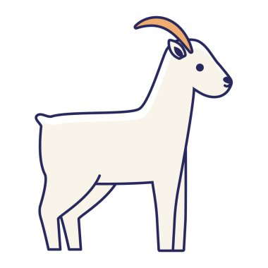 Keçi hayvan çizgi film ikonu izole