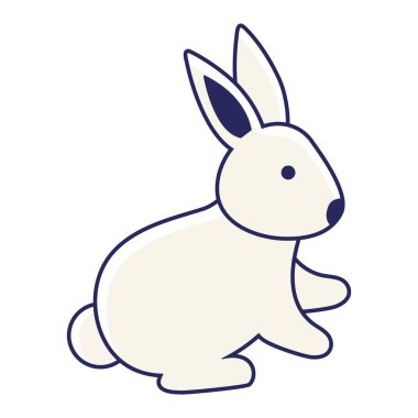 Tavşan hayvan çizgi film ikonu izole edildi