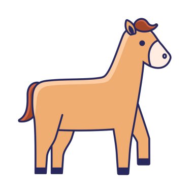 At çizgi filmi hayvan simgesi izole edildi