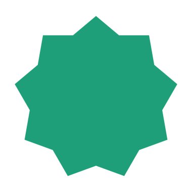 yeşil damga geometrik şekil tasarım simgesi izole