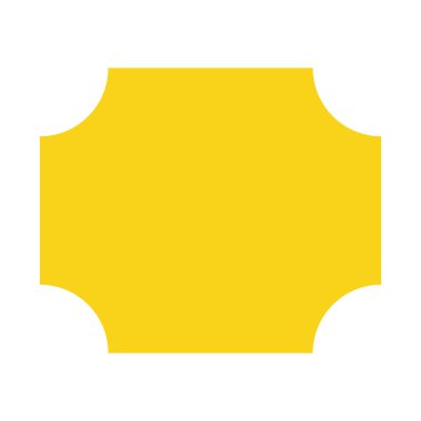 Sarı çerçeve geometrik şekil tasarımı simgesi izole edildi