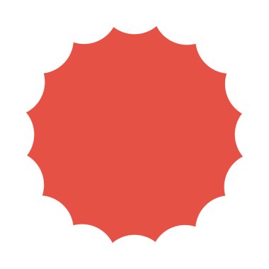 kırmızı yuvarlak rozet geometrik şekil tasarım simgesi izole