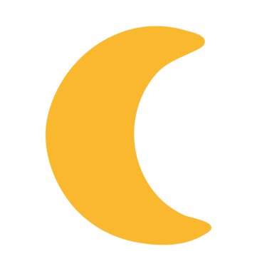 Yarım Ay eli çizilmiş simge izole