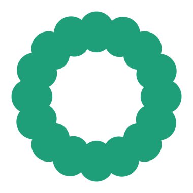 yeşil kabarık daire geometrik şekil simgesi izole