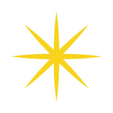 parlak yıldız geometrik şekil tasarımı simgesi izole edildi