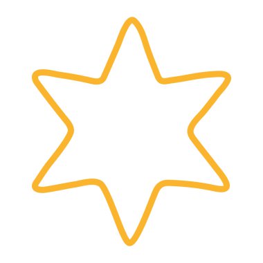 Altın yıldız eli çizilmiş simge izole