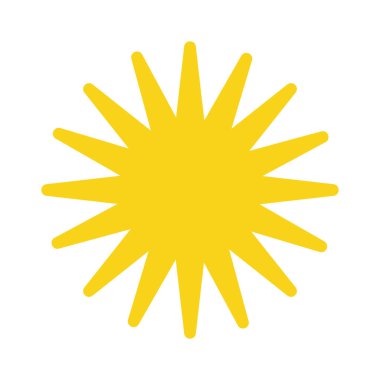 parlak güneş geometrik şekil tasarım simgesi izole