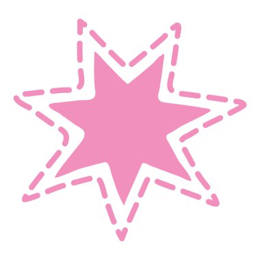 Noktalı yıldız eli çizilmiş simge izole edildi