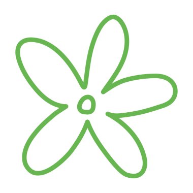 yeşil çiçek eli çizilmiş simge izole