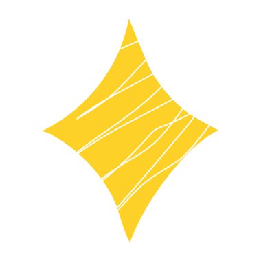 yıldız eli çizilmiş simge izole