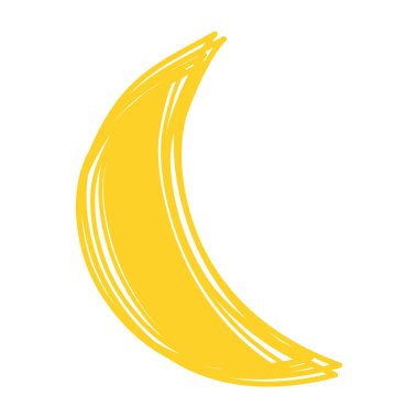 crescent moon hand drawn icon isolated clipart