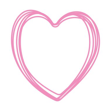 kalp çizgileri el çizimi simge izole