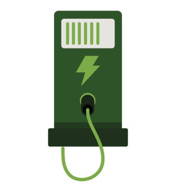 charging point station for hybrid vehicles isolated clipart