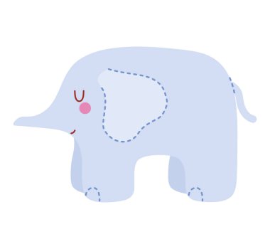 doldurulmuş fil oyuncağı simgesi izole edildi