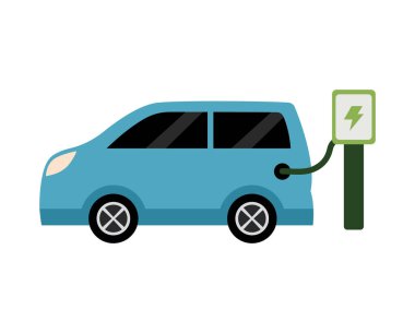 İstasyonda elektrikli araba şarj ediliyor.