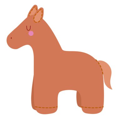 doldurulmuş at oyuncağı simgesi izole