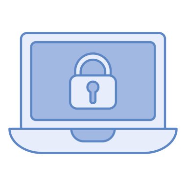 laptop güvenlik teknolojisi simgesi izole edildi