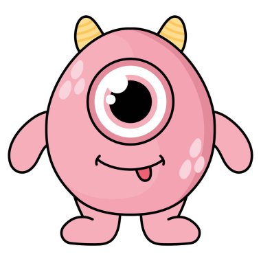 Tatlı canavar dili ikon dışından izole edilmiş