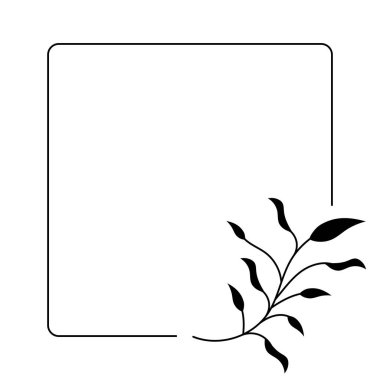 kare şekilli çiçek çerçevesi izole edilmiş simge