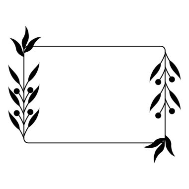 Çiçek çerçevesi dikdörtgen biçimi izole edilmiş simge