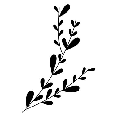 Çiçek dalı izole edilmiş bir simge bırakır