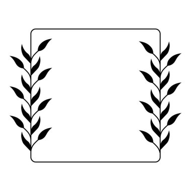 kare çiçek çerçevesi izole edilmiş simge