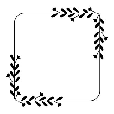 Kare çiçek çerçevesi izole edilmiş simge bırakır