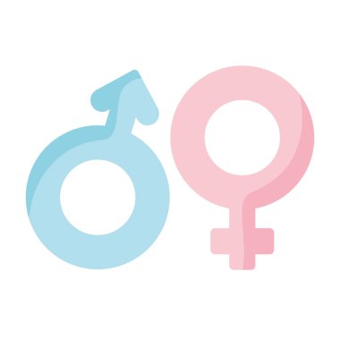 Cinsiyet: pembe ve mavi izole edilmiş