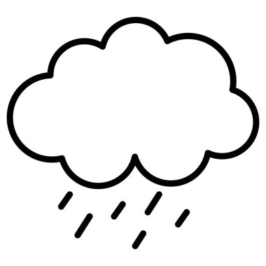 Yağmur bulutu hava ikonu izole