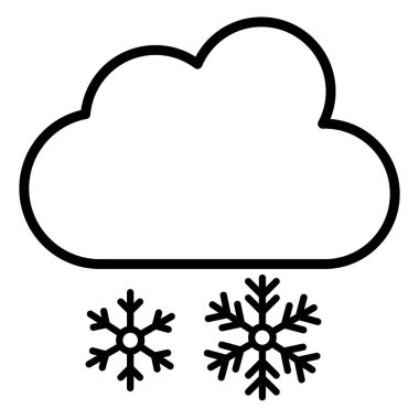 Bulut karı kış ikonu izole