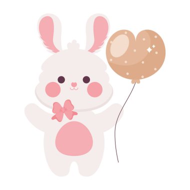 Bebek partisi tavşanı parti balonu izole