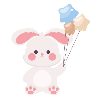 bebek partisi tavşan balonu partisi izole