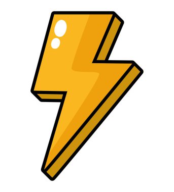 Sarı yıldırım vektör tasarımı