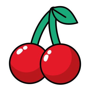 Taze kırmızı kiraz vektör tasarımı