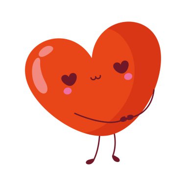 Aşk dolu kırmızı gözleri olan romantik bir kalp.