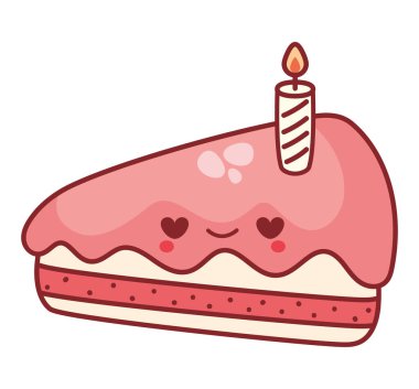 Üzerinde pembe krema ve çizgi film tarzı dekoratif detaylar olan bir pasta.